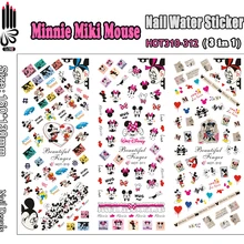 3 листа/уп наклейки для ногтей с lot дизайн ногтей HOT310-312 Мики мультфильм Мышь нейл-арта Обёрточная бумага воды Стикеры для нейл-арта(3 вида конструкций в 1