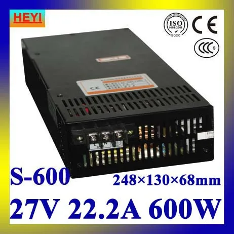 LED power supply 27V 22.2A 100~120V/200~240V AC input single output switching power supply 600W 27V transformer LED power supply 27V 22.2A 100~120V/200~240V AC input single output switching power supply 600W 27V transformer