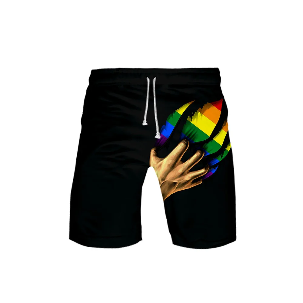 Rainbow Gay Pride Flag Mens Beach Pants 