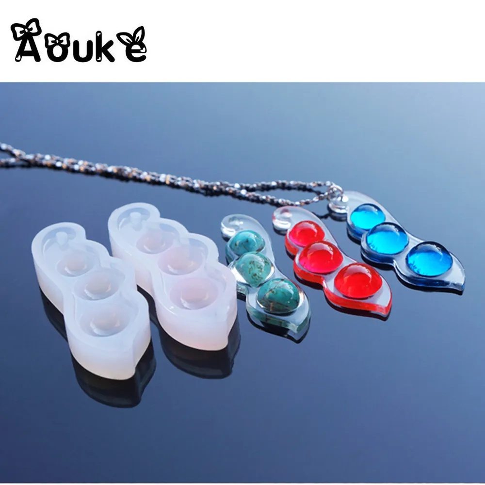 

3D Pepper Peas DIY With Holes Necklace Pendant Tools Beans Shape Silicone Molds Chocolate Epoxy Mold Cake Decorating Mould Q077