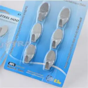 Wholesale Home Using Mini Clothes Key Hooks Adhesive Wall Door Hooks Stainless Steel Hooks 6 Pcs/lot
