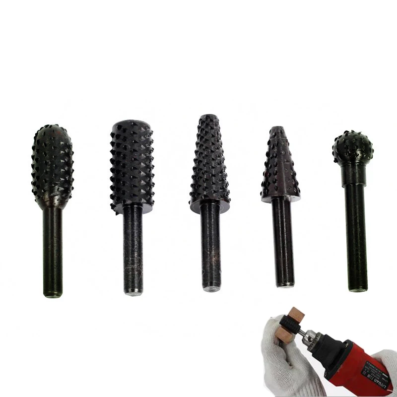 5pcs File Rasp Set Tree Carving Wood Carving Power Tools Rotary Files For Wood Drill Rasps Burrs