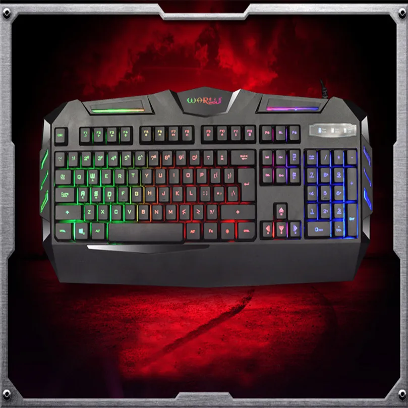 

K3 USB Wired Illuminated Colorful LED Backlight Multimedia PC Gaming Keyboard High Quality Dropshipping # 30
