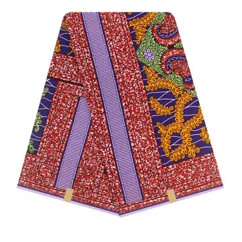 

New Arrival Elegant Nigerian Fabrics African 100% Cotton Print High Quality Veritable Wax 6Yards For Women Dress Y90722-5