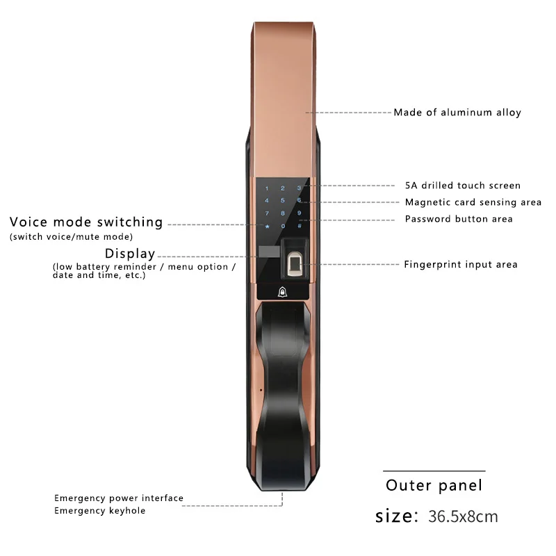 Автоматический замок с отпечатком пальца для домашней безопасности, Умный домашний электронный дверной замок с удаленным разблокированием отпечатков пальцев, Умный Замок