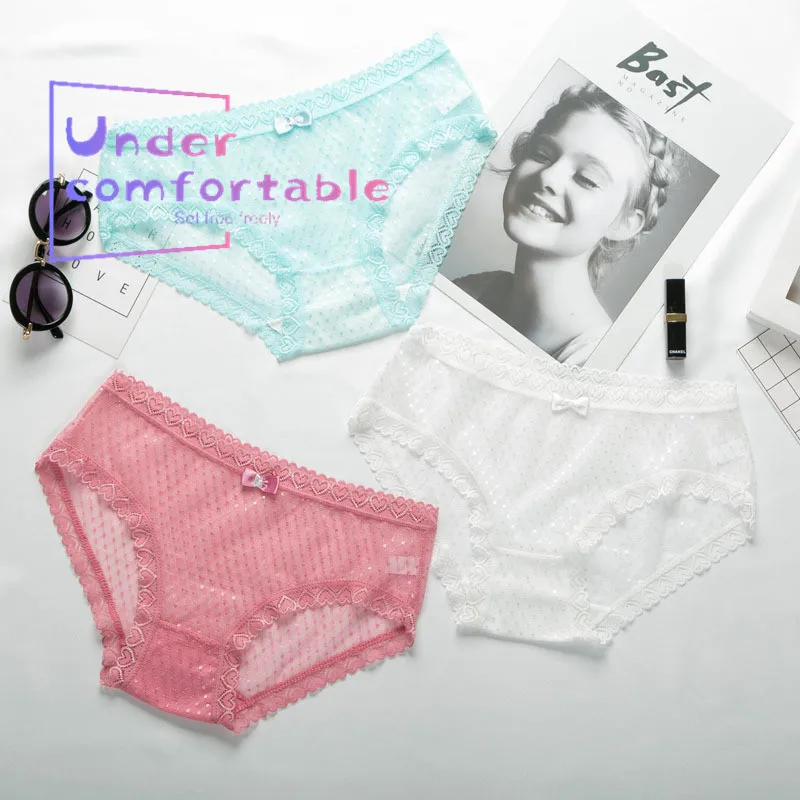 

Sexy lovely Thin Fancy Lace Women Underwear Plus Size Breathable Lady Panties Comfortable Intimates Lovely Girl Briefs