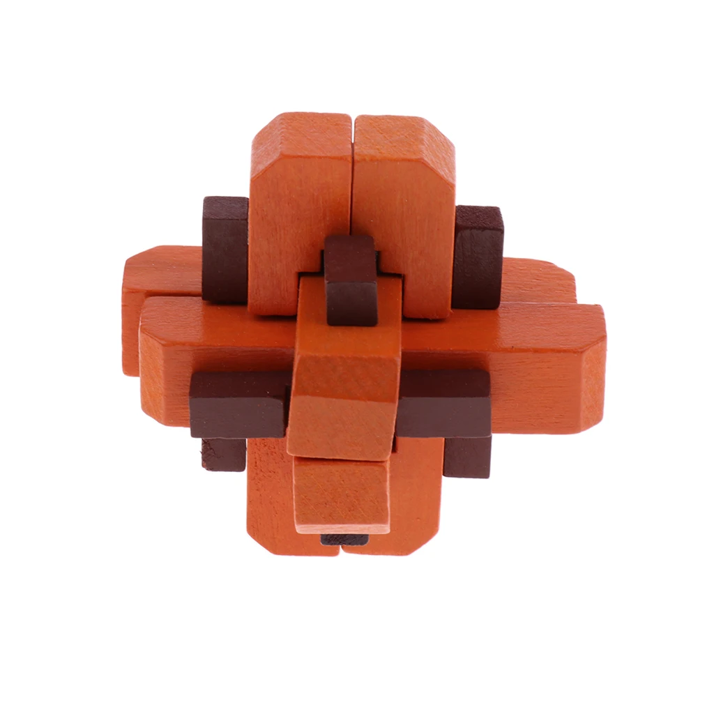 Challenge Yourself ! Disassemble and Assemble It- Classic Wooden Kong Ming Lock Brain Teaser Intelligence Puzzle Game Toy  