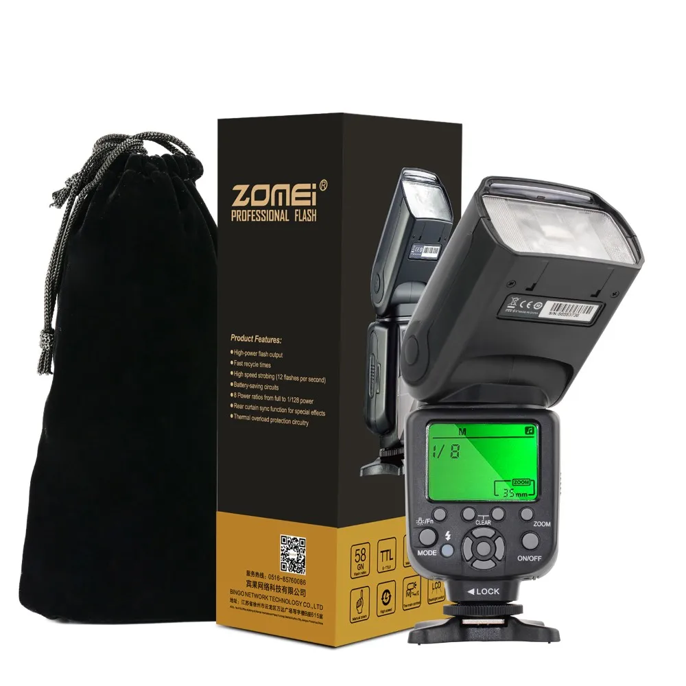 Zomei ZM560T 1/8000 S Высокое Скорость синхронизации фотокамер Speedlite HSS E-TTL Вспышка Speedlite для Canon 760D 750D 700D 650D 600D 80D 70D 60D 5DII 7D DSLR