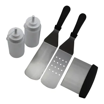 

BBQ tool set of 5 Bakeware Barbecue Tool Set Teppanyaki Shovel Flour Scraping Oil Pot Combination Set Baking Tools Cake Paint
