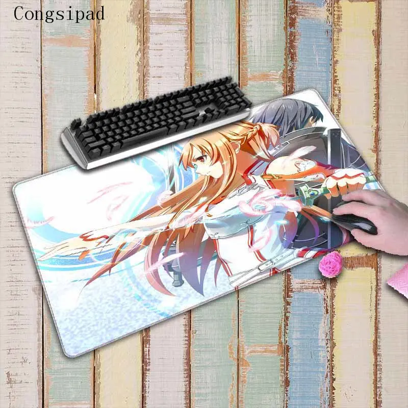  Congsipad Anime sword art online Large Gaming Mouse Pad Lockedge Mat Laptop Computer Keyboard Pad D