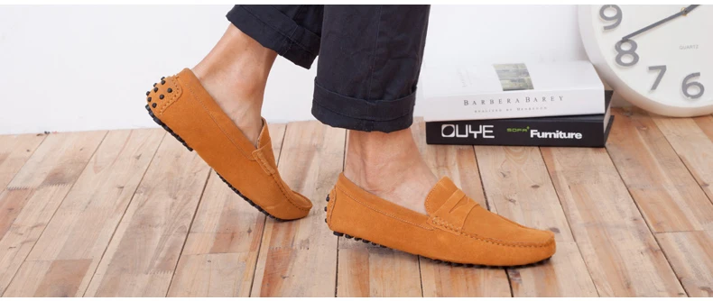 Mens Leather Casual Shoes Men Fashion Loafers Mens Leather Driving Shoes Suede Leather Men Loafers Moccasins Dress Shoe Penny Loafer (8)