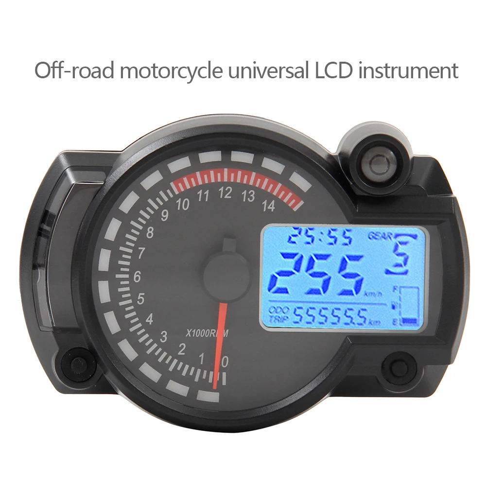 

7 Color Display Motorcycle Digital Speedometer LCD Gauge Speedometer Tachometer Odometer Instrument Adjustable