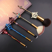 Super Hero Makeup Brushes Set Marvel Series Retro Style 5pcs Avengers Thanos Hand For Powder Eyeshadow Eyebrow Brushes Kit Tool