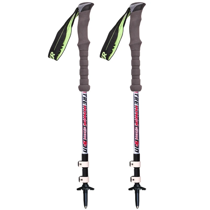 2 unids/lote bastones Trekking bastones ajustables ultraligero polos nórdicos para el senderismo al aire libre escalada mochila