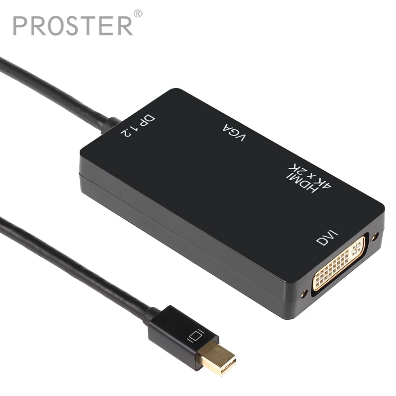 PROSTER 3 в 1 Thunderbolt Mini HDMI Дисплей Порты и разъёмы конвертер HDMI, DVI адаптер hdmi-vga кабель V1.2 версия 4 K x 2 K