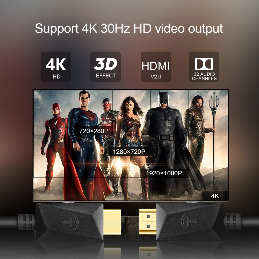 Rocketek HDMI кабель 4K* 2K HDMI 2,0 папа-папа Высокоскоростной HDMI адаптер 3D для Apple tv PS3/4 проектор HDMI кабель 0,5 м-5 м