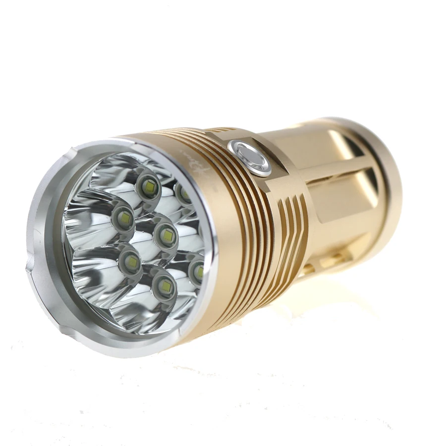 

Max 15000 Lumens SKYRAY King 8T6 LED Torch 8 x CREE XM-L T6 LED Flashlight With Rope 3 Modes High-Low-Strobe Aluminum Shell