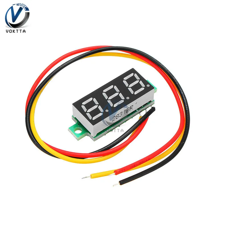0,28 дюймов DC 0-100 в 3-Провода цифровой светодиодный мини-датчик Напряжение вольтметр Напряжение тестер Панель счетчик детектор монитор инструменты