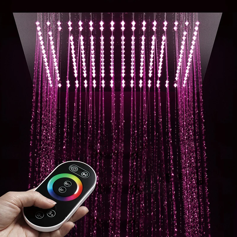 価格 高級スクエア降雨リモコン Led ライト 16 \