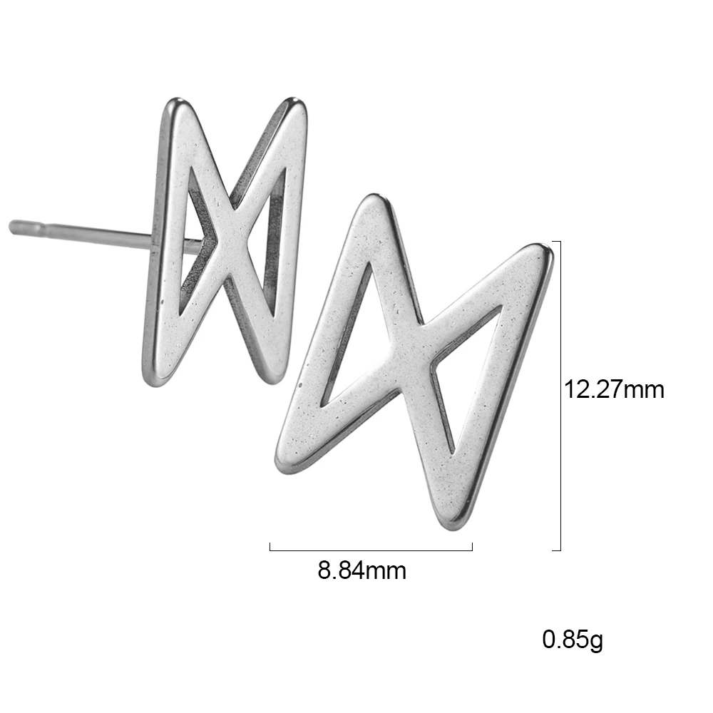 Lemegeton, маленькие серьги в виде руны викингов, серьги из нержавеющей стали, минималистичные серьги с буквами и алфавитом, серьги-гвоздики для женщин и детей, ювелирные изделия - Окраска металла: 9