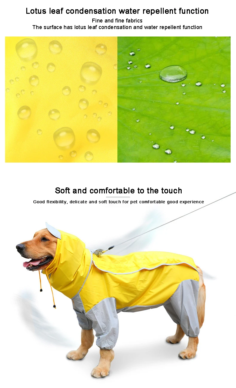 Дождевик для больших собак четырехногий водонепроницаемый дождевик для больших собак все включено пончо для средних собак