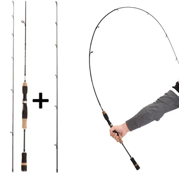 

UL 2 top fishing rods 1.8m 2 Section Carbon Rods lure rod set Parts Soft Carbon Soft Wooden Handle Fish Rod and 2000 8BB reel