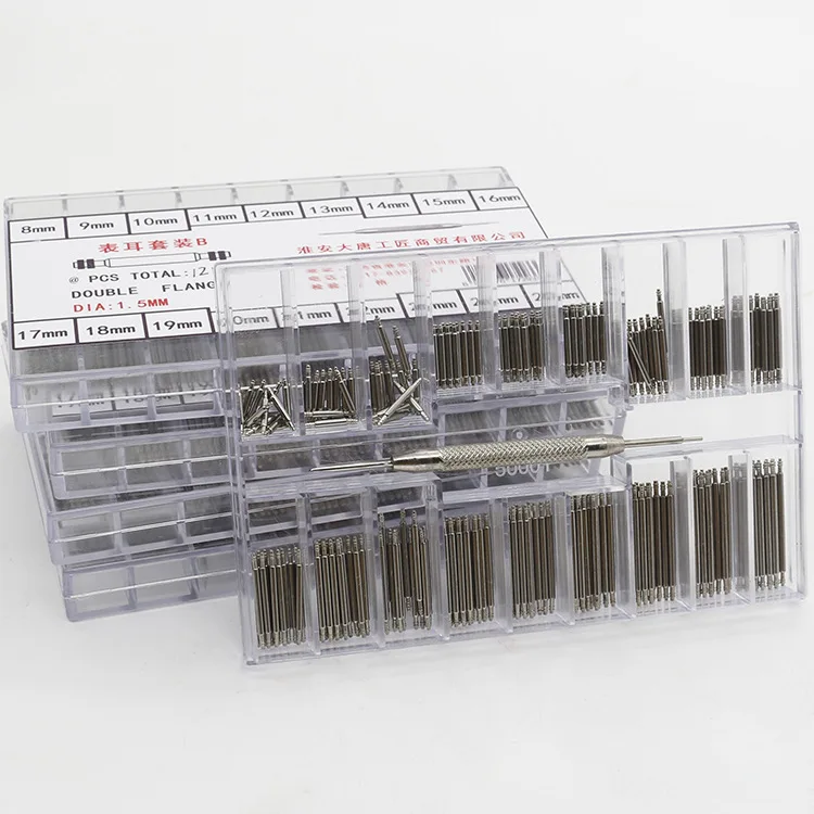 

2018 HOT 270pcs 8-25mm 18 specifications Watch Band Spring Bars Strap Link Pins Repair Watch Link Pins Tool Sets Watch shaft