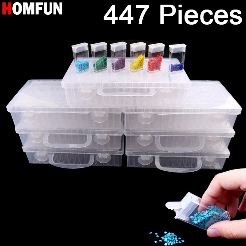 HOMFUN Diamond Painting Accessories Large Capacity DIY Tweezers Diamond Plate Handwork Square Round Rhinestone Tray Big Tools