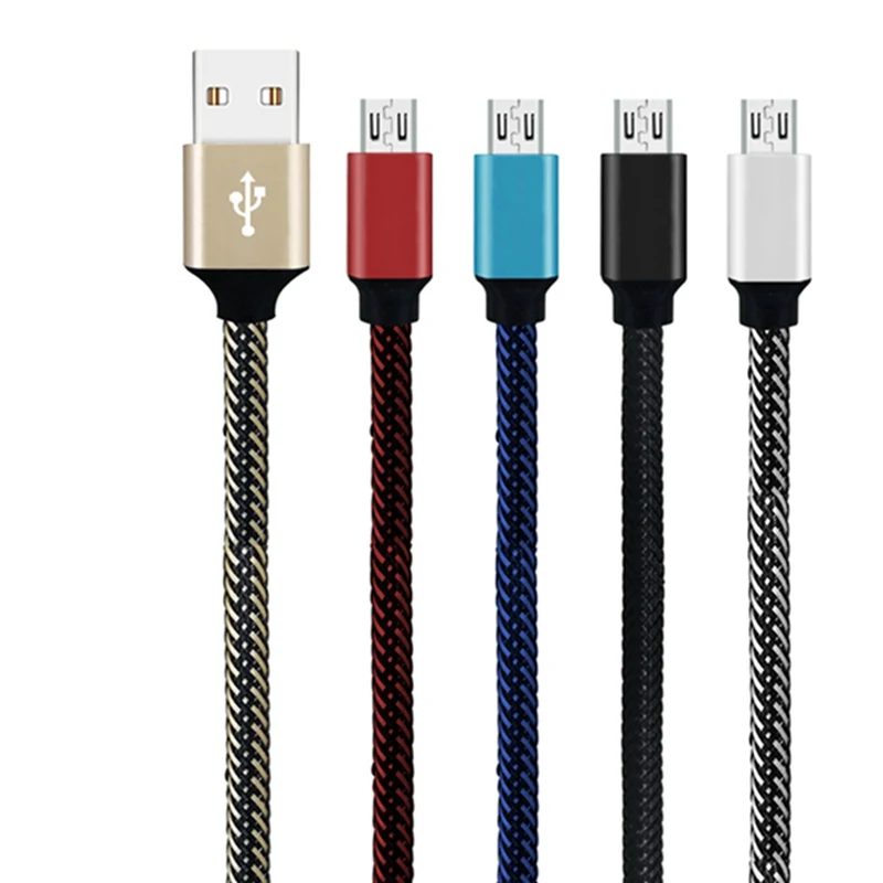 30/100cm 3A fast charger micro usb cable braided date line cord For ...