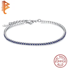 Свадебный браслет, циркониевые ювелирные изделия, высокое качество, AAA, круглый кристалл, трендовый 925 пробы, серебряный, для тенниса, очаровательный браслет для женщин, подарок