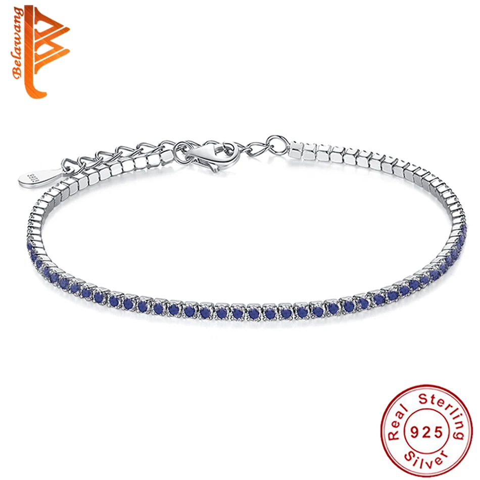 Wedding Bracelet Zircon Jewelry High Quality AAA Round Crystal Trendy 925 Sterling Silver Tennis Charm Bracelet For Women Gift