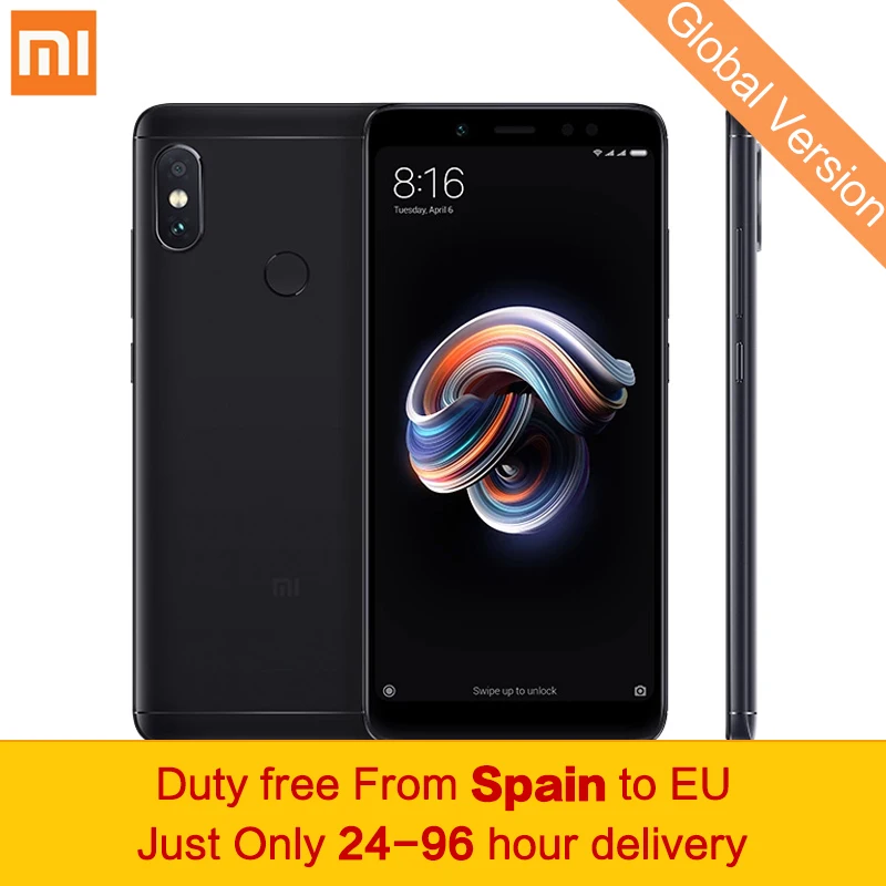 Tax Free! Глобальная версия Xiaomi Redmi Note 5 смартфон 4 ГБ, 64 ГБ и 5,99 "полный Экран Snapdragon 636 Octa Core MIUI 9,5 двойной Камера