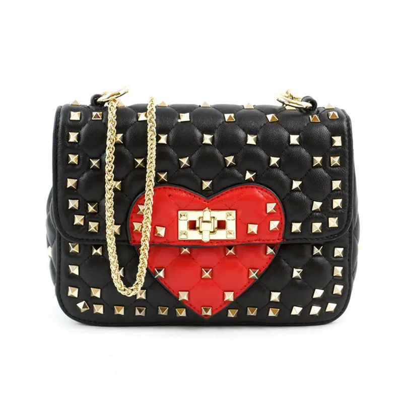 

2019 Famous Design Women Purses and Handbags Diamond Lattice Rivet Chain Shoulder Messenger Bags Sac A Main