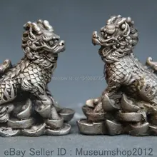 Китайская Народная Бронзовый Фэн-Шуй Дракон kylin Единорог Зверь Животных статуя Скульптура