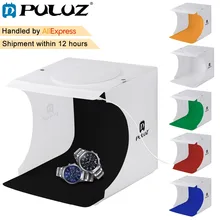 PULUZ 20*20cm 8 Mini Folding Studio Diffuse Soft Box Lightbox With LED Light Black White Photography Background Photo Studio box