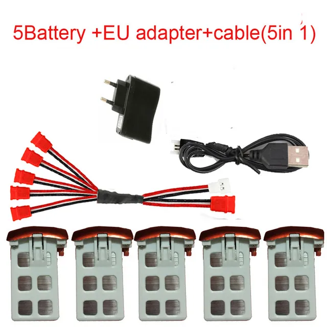 Syma X5UW Syma X5UC RC Quadcopter Battery Capacity 3.7V 850mAh Lipo Battery RC Drone and Charger  5-1 Cable