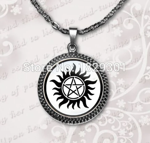 

2017 Special Offer Hot Maxi Necklaces Collares Collier Supernatural Sam Dean Winchester Necklace Jewelry Glass Dome Pendant HZ1