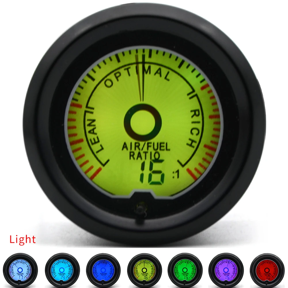 2" 52mm Air Fuel Ratio Gauge 7 Color Racing Gauge LCD Digital Display