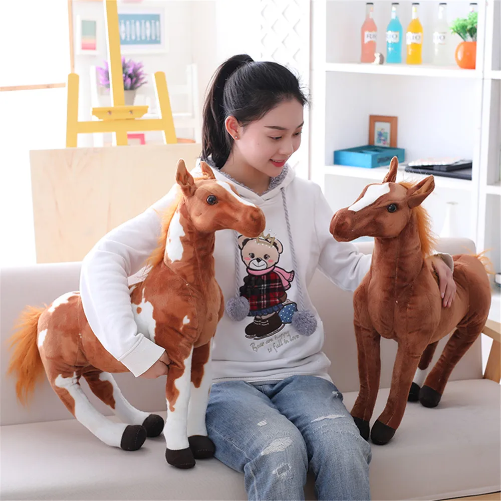 30-50 см Высококачественная игрушечная лошадка, плюшевая игрушка, Реалистичная лошадка, животное, плюшевая кукла, креативная плюшевая игрушка, детские подарки