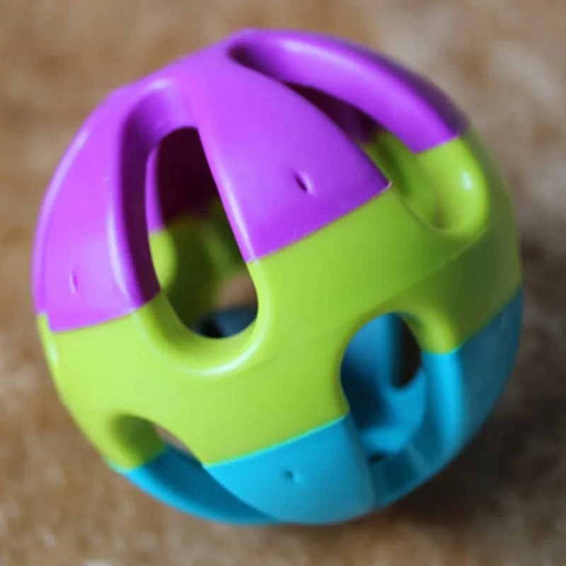 Новая игрушка для домашних животных, красочная игрушка для кошек, собак, жевательных круглых шариков, шарики с колокольчиками, кошки, хомяка, жевательные игрушки для домашних животных