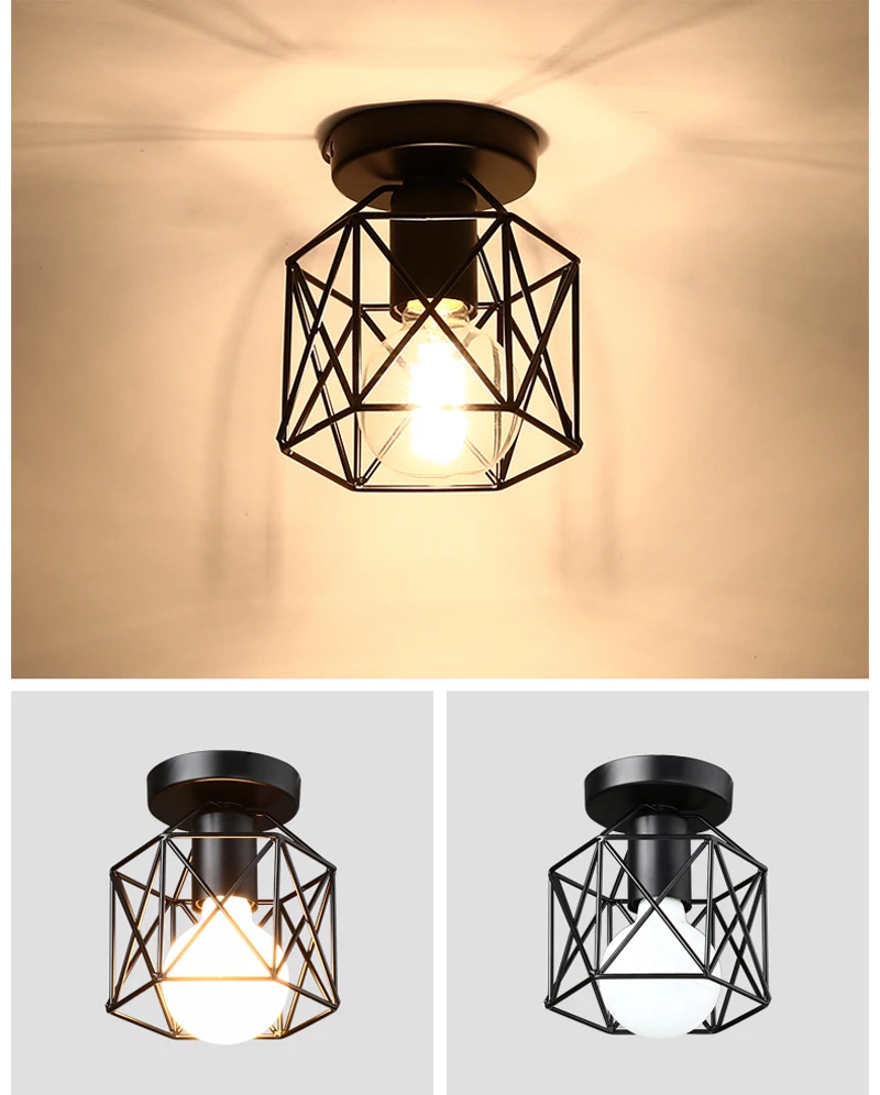 Lâmpada do Teto para Sala Sala de Estar Forjado do Vintage Corredor para Sala de Estar Luz de Teto de Estar Quarto Nordic Ferro Retro Corredor Corredor para Bar 14 quarto vintage nordic ferro forjado retro corredor