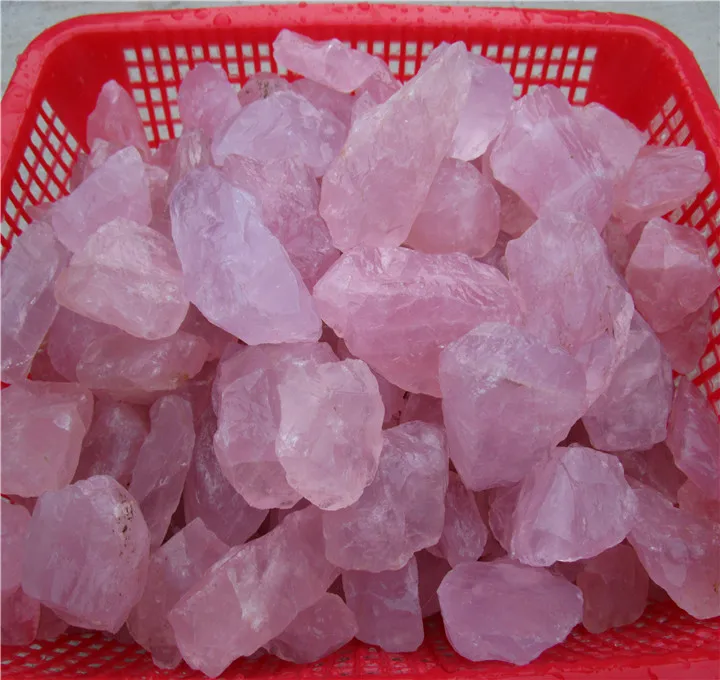 1000 г натуральный сырой розовый кристалл кварца камень замке фэн шуй камень украшения - Цвет: 1kg about 12pcs