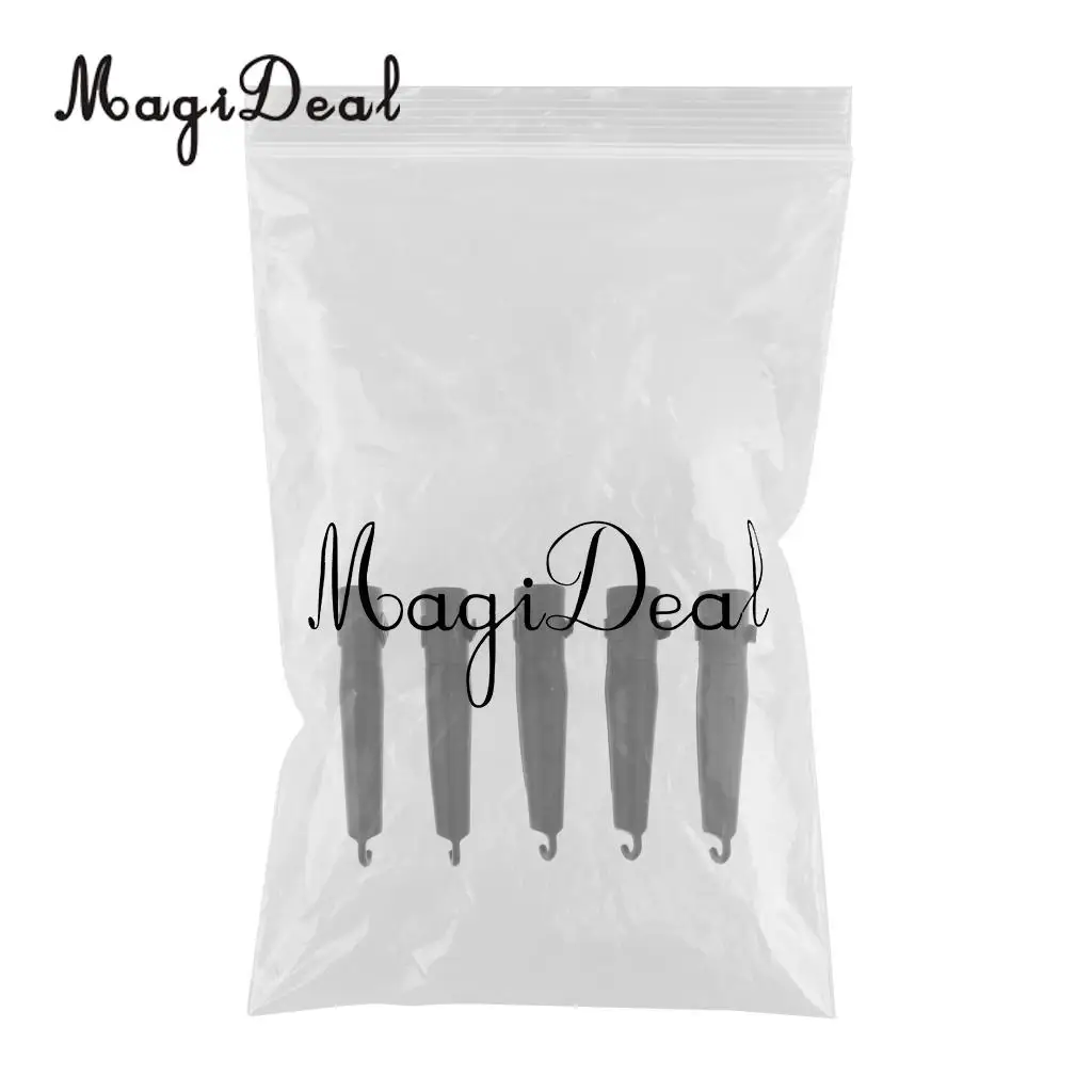 MagiDeal 5Pcs Fishing Rod Tip Cover Rod Cap Pole Glove Sleeve Protector Pole Cap with Strap for Fixing the Rod Black 20# 25#