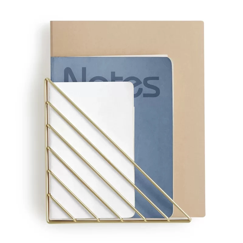 الثلاثي شكل متعدد الاستخدامات الحائط مجلة رف وتسجيل حامل المعادن