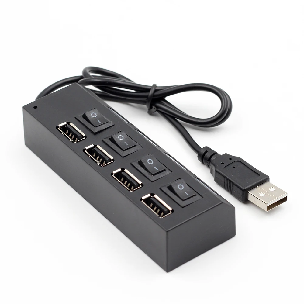 GOOJODOQ 4 порта мини usb-хаб 2,0 USB разветвитель адаптер Портативный USB 2,0 концентратор 480 Мбит/с светодиодный Переключатель ВКЛ/ВЫКЛ для ПК ноутбук высокая скорость