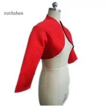 Ruthshen женский жакет 3/4 рукава Красный Атлас Свадебные аксессуары на заказ свадебные жакеты/пальто/Болеро