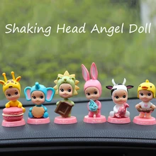 Украшение автомобиля, ПВХ, милый ангел, Детская кукла для украшения, Kawaii, автомобильная приборная панель, качающаяся голова, игрушки, фигурка, детский подарок, домашний интерьер