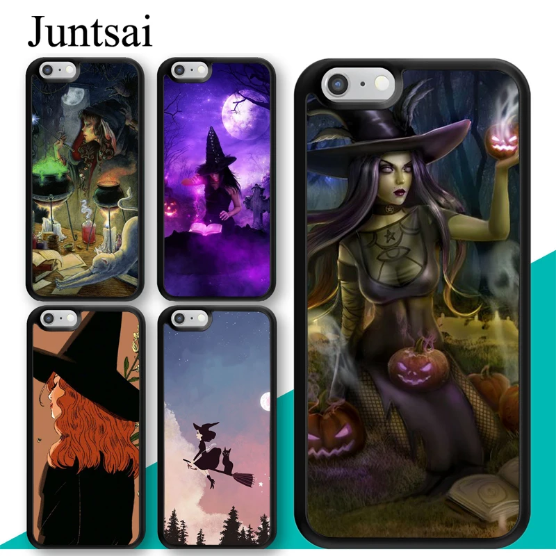 

Juntsai Halloween Wicked Witch Case For iPhone XR XS MAX Rubber Cover For iPhone X 6 6s 7 8 Plus 5 5s SE Full Back Shell Skin