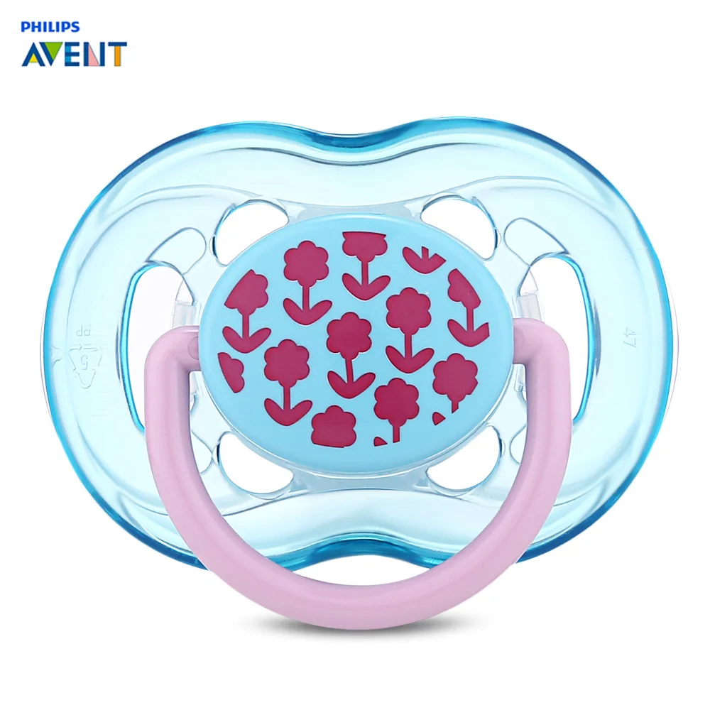 Avent 1pc Silicone Baby Pacifier Floral Pattern BPA Free 6 18 Months Toddler Infant Orthodontic