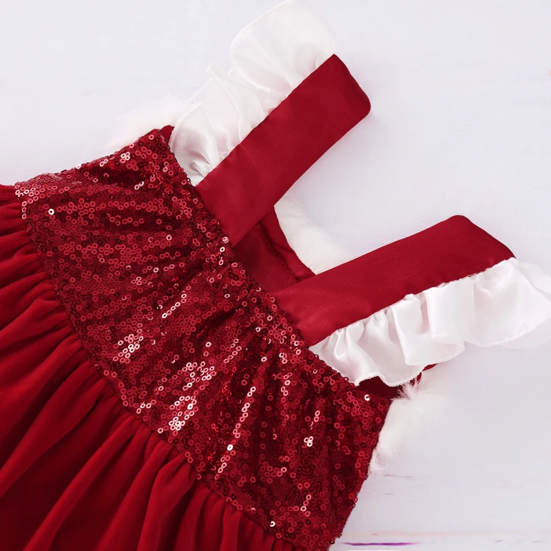 Красное вельветовое платье-комбинезон с юбкой-пачкой для новорожденных девочек торжественные платья принцессы для рождественской вечеринки осенне-зимняя одежда для маленьких девочек от 0 до 24 месяцев